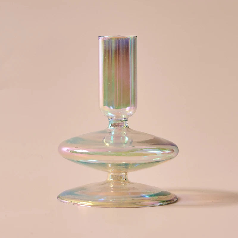 Iridescent Rainbow Glass Candle Holders & Vase Collection - Image 13