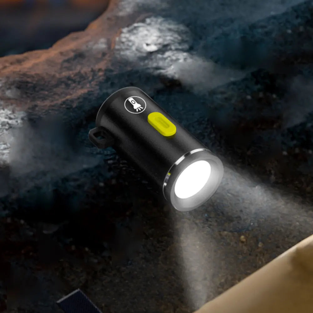 Type-C Rechargeable Mini LED Flashlight - Pocket Keychain Torch Light - Image 2