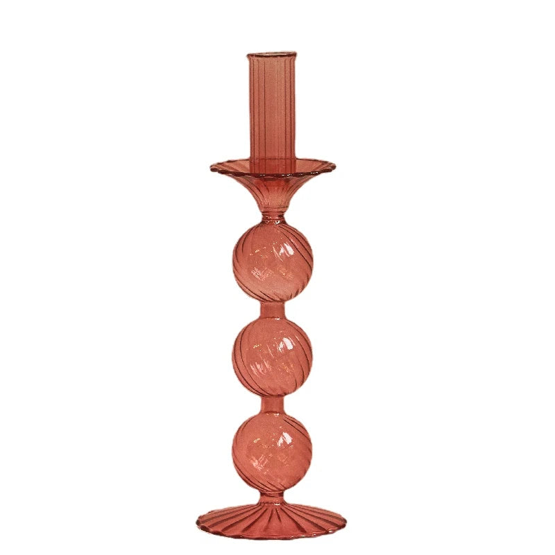 Festive Glass Taper Candle Holders | Red & Green Christmas Candlestick Collection - Image 14