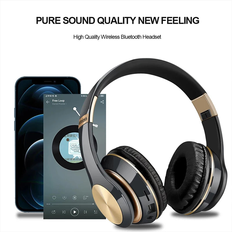Foldable Bluetooth Headphones - HiFi Wireless Over-Ear Sports Headset with Mic - Image 2