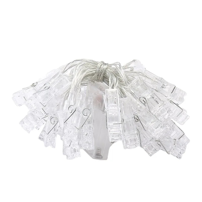 LED String Lights 10/20Leds Photo Big Clip Fairy Lights Outdoor Battery Operated Garland Christmas Decoration Party Wedding Xmas - Image 5