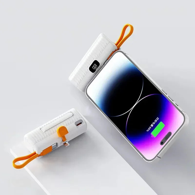 50000mAh Mini Power Bank - Built-in Cables & Digital Display Portable Charger - Image 5