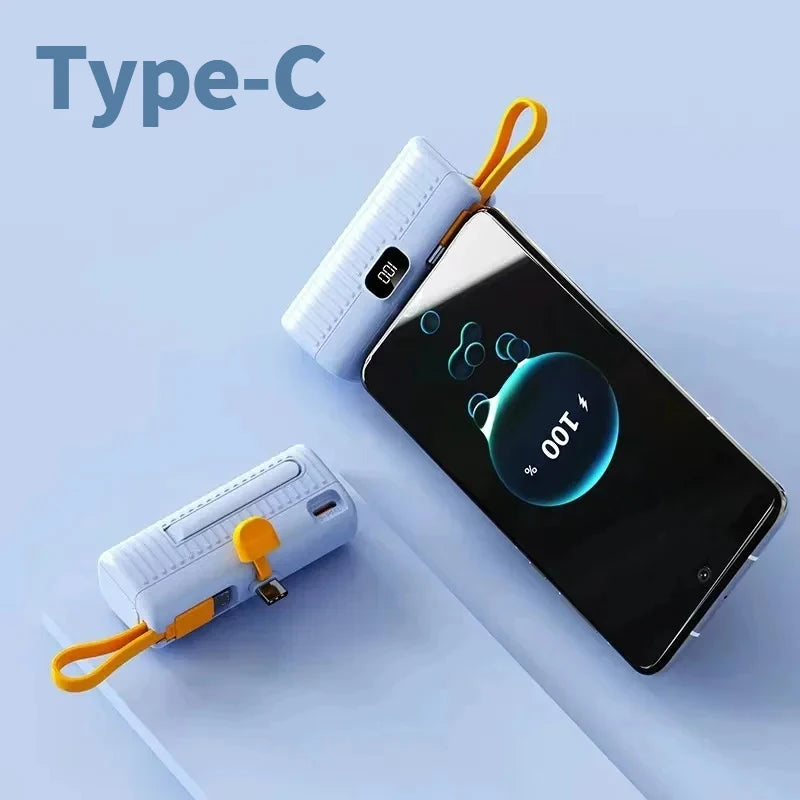 50000mAh Mini Power Bank - Built-in Cables & Digital Display Portable Charger - Image 7