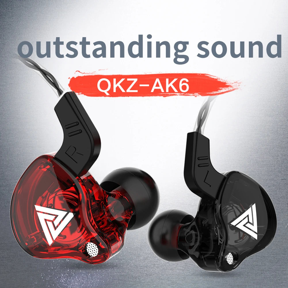 QKZ AK6 Wired Earphones - HiFi Copper Driver Sports Earbuds with Bass - Image 4