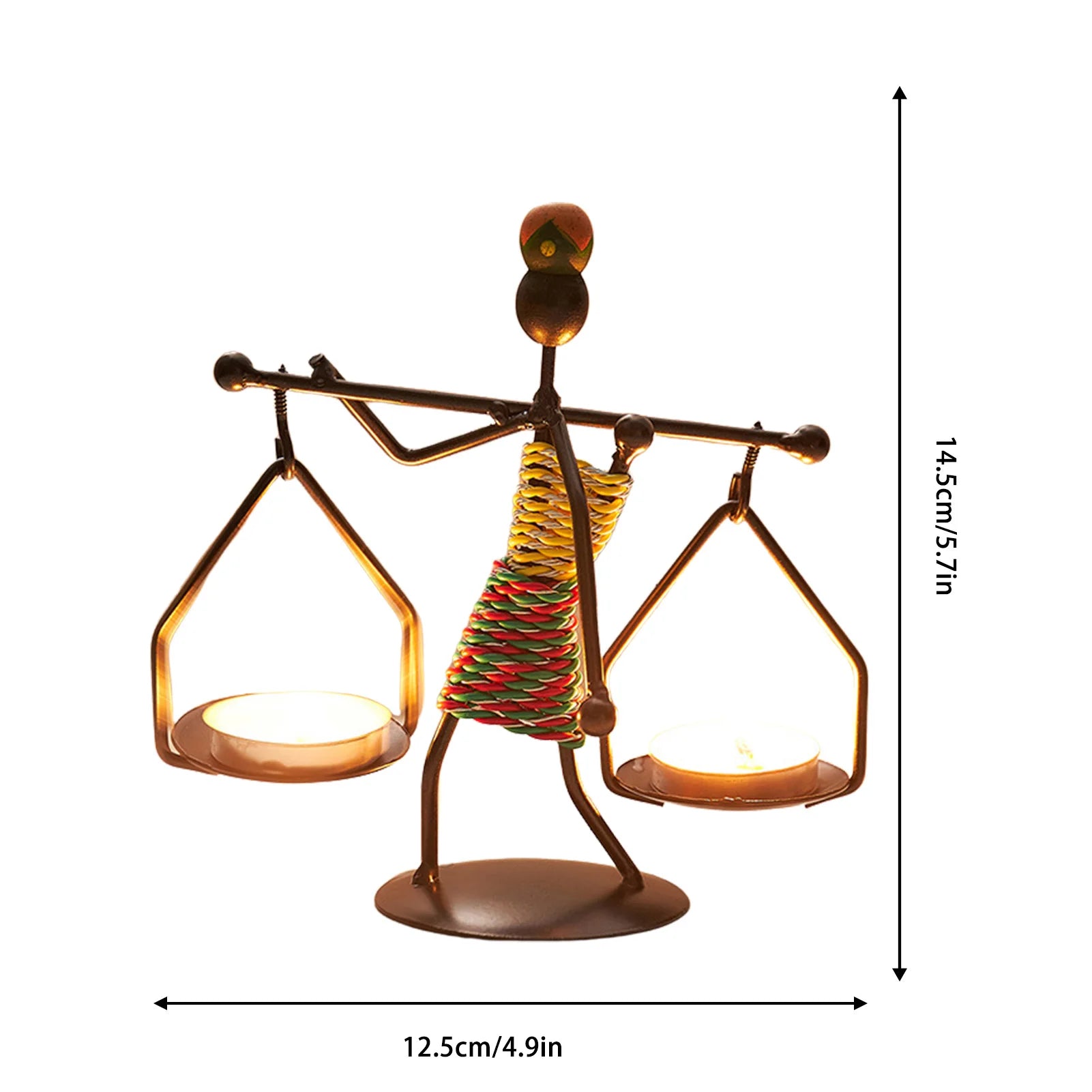 Metal African Women Candle Holder - Decorative Iron Candlestick - Image 6