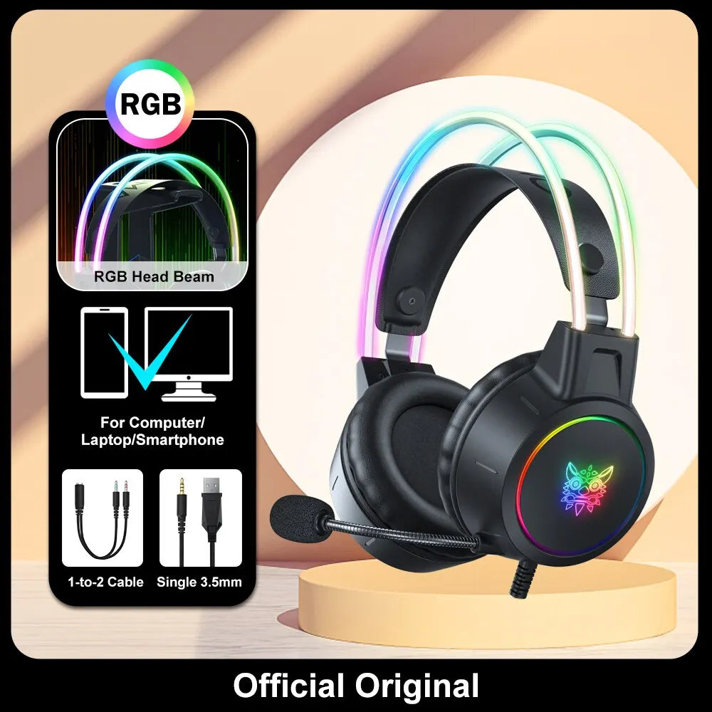 ONIKUMA X15 Pro Gaming Headset - RGB Cat Ear Headphones with Mic for PC/PS4 - Image 6