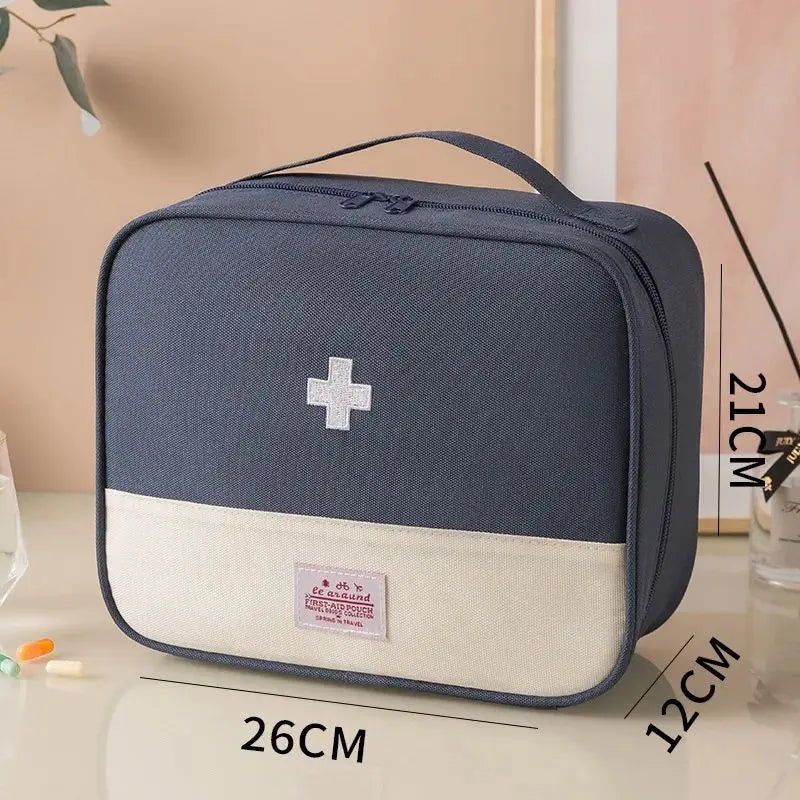 Portable Medicine Storage Bag | Multi-Compartment Travel First Aid Kit Organizer | Oxford - Image 2