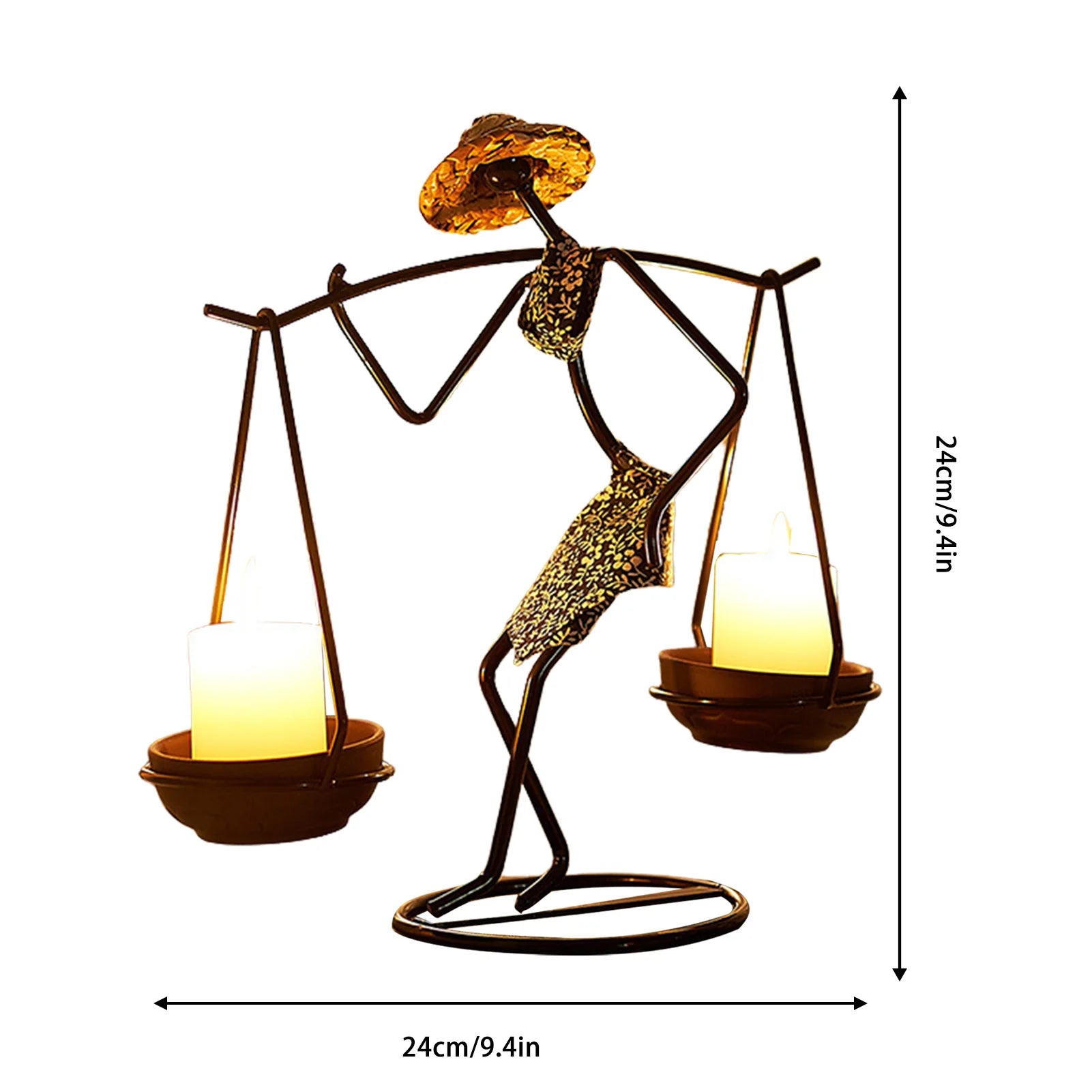 Metal African Women Candle Holder - Decorative Iron Candlestick - Image 13