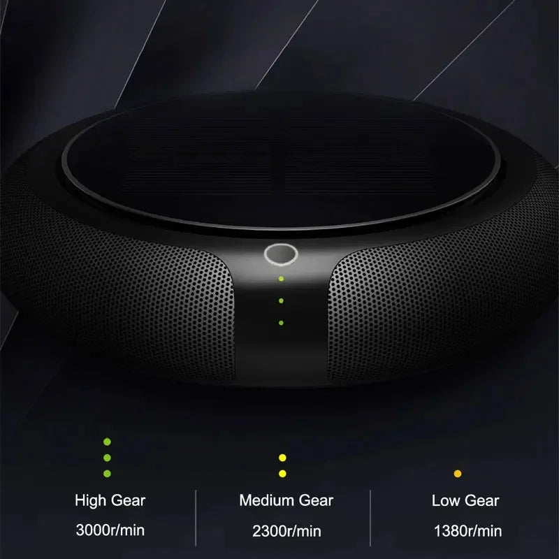 Solar Car Air Purifier HEPA + Activated Carbon, Negative Ion, USB Rechargeable for Car & Home - Image 2