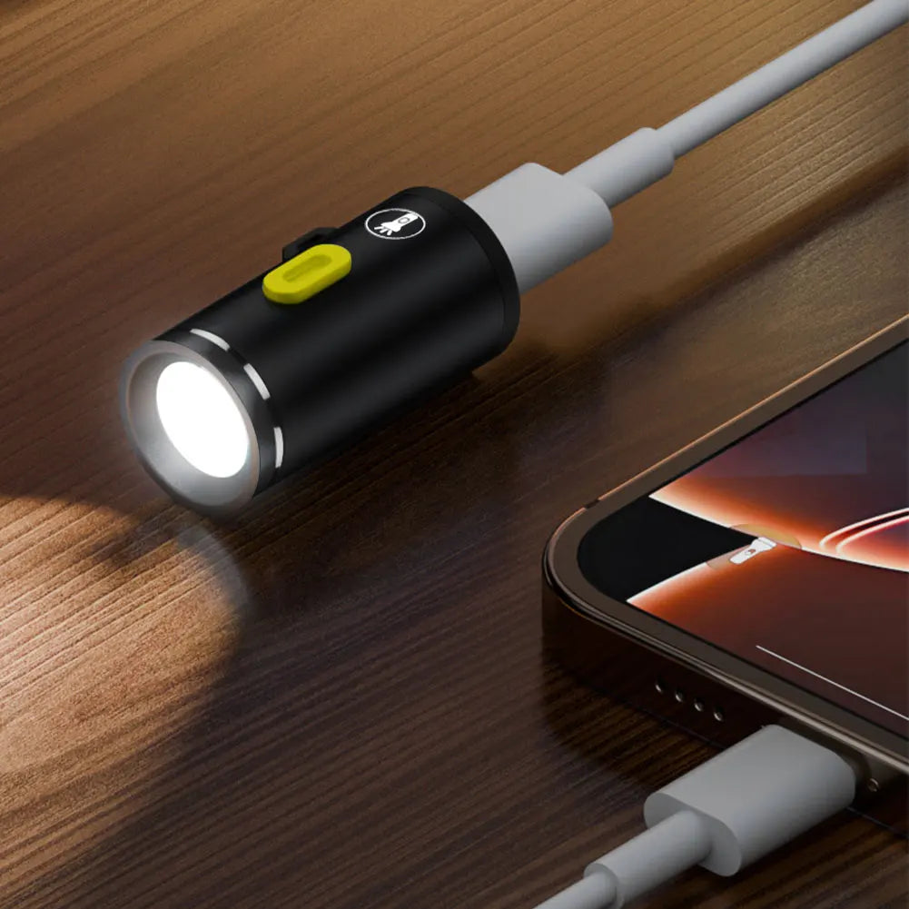 Type-C Rechargeable Mini LED Flashlight - Pocket Keychain Torch Light - Image 5