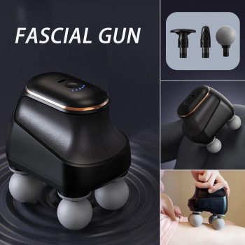 Portable 4-Head Fascia Massage Gun High-Frequency Deep Muscle Massager