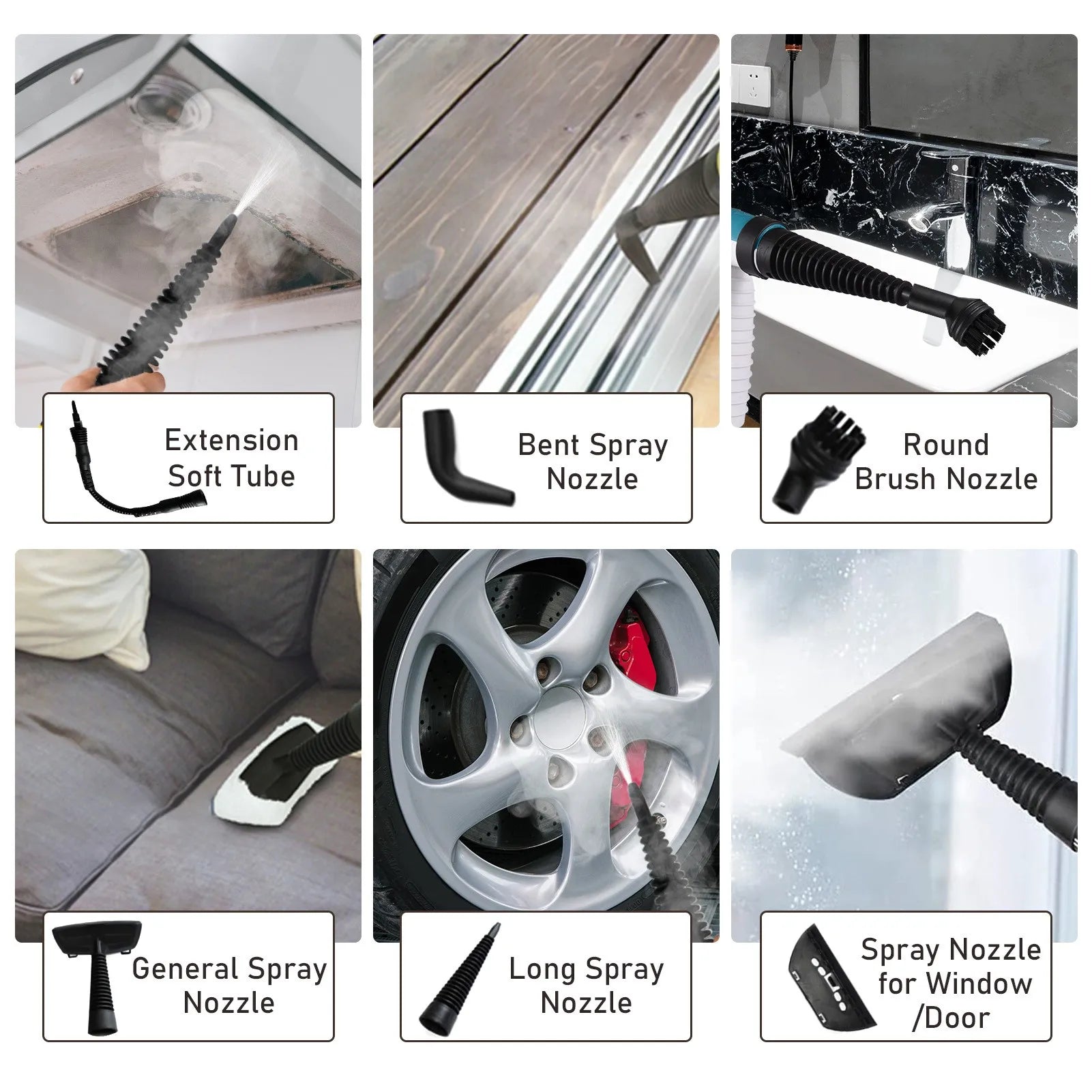 Multi-Surface Steam Cleaner - Complete 9-Piece Accessory Kit - Image 4