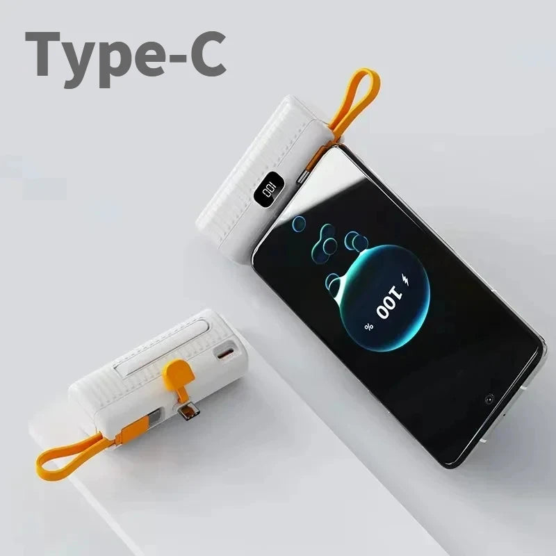 50000mAh Mini Power Bank - Built-in Cables & Digital Display Portable Charger - Image 14