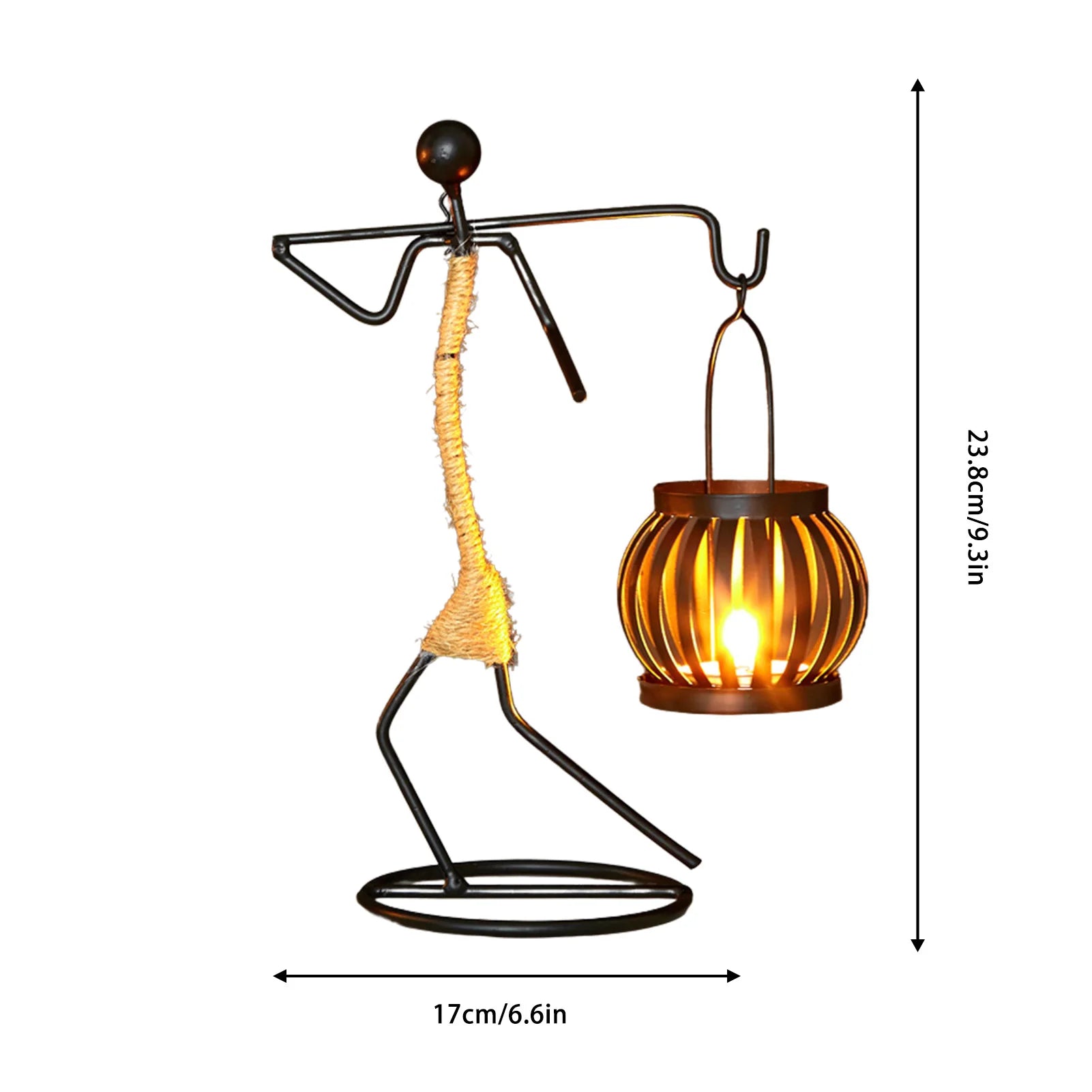 Metal African Women Candle Holder - Decorative Iron Candlestick - Image 11