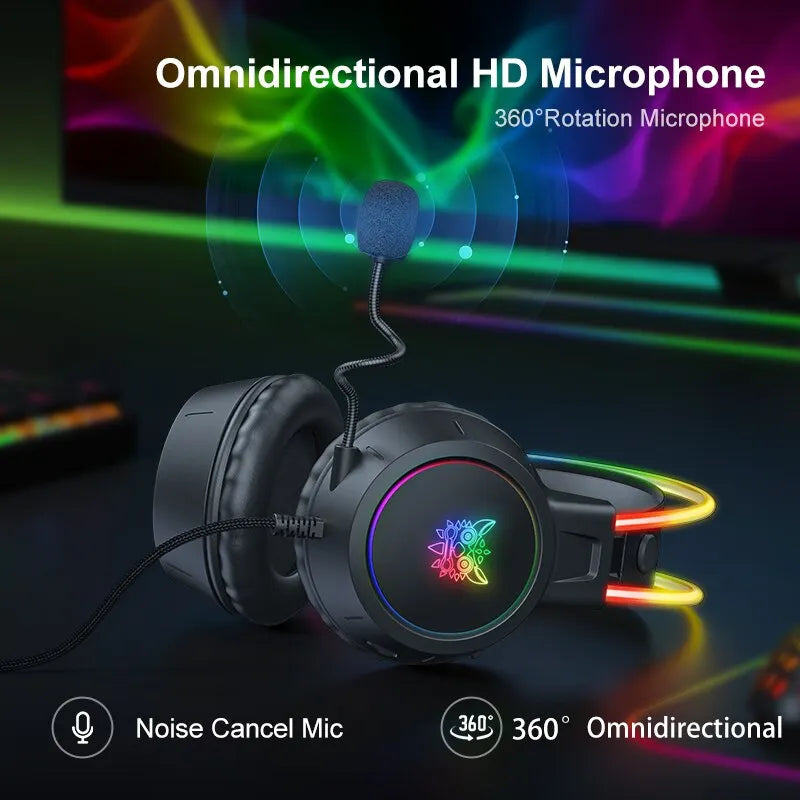 ONIKUMA X15 Pro Gaming Headset - RGB Cat Ear Headphones with Mic for PC/PS4 - Image 3