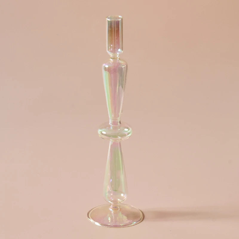 Iridescent Rainbow Glass Candle Holders & Vase Collection - Image 19