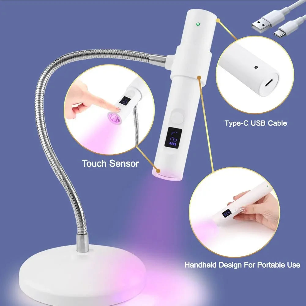 Portable UV LED Nail Lamp USB Rechargeable Gel Dryer - Image 3