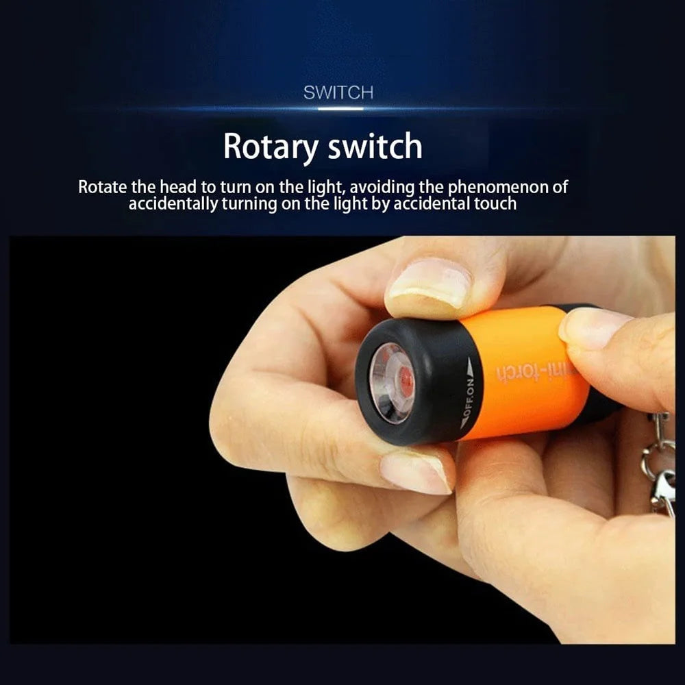 Waterproof USB Rechargeable Keychain Flashlight - Mini LED Pocket Torch - Image 2