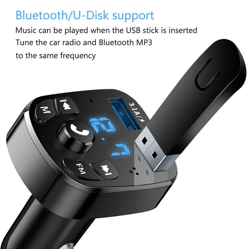 Bluetooth 5.0 FM Transmitter - Dual USB Fast Charger & MP3 Player for Car - Image 6