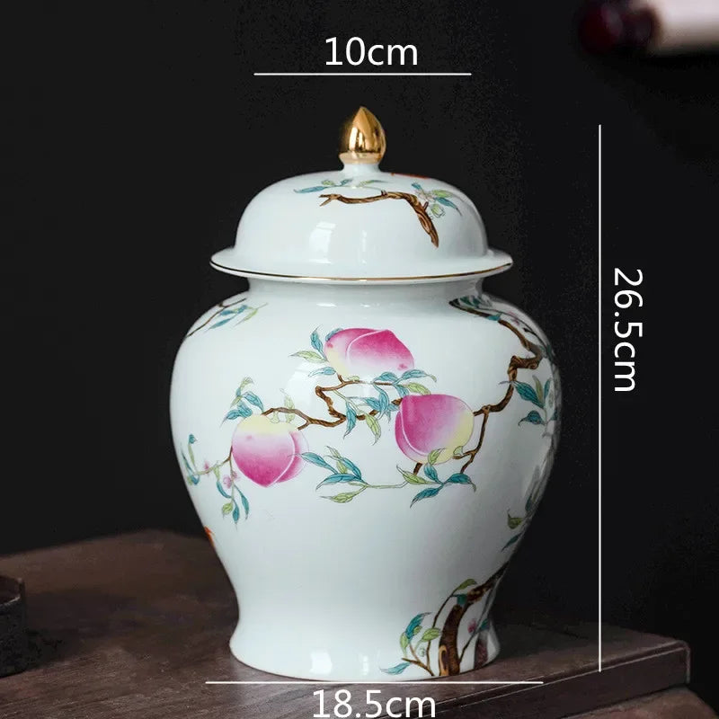 Chinese Retro Graffiti Ceramic Tea Pot Porcelain Sealed Storage Jar with Lid, Home Decor Canister - Image 9