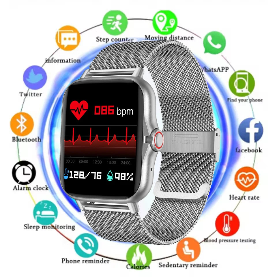 Smart Watch with Bluetooth Calling - 2.01" Display with Health Monitoring
