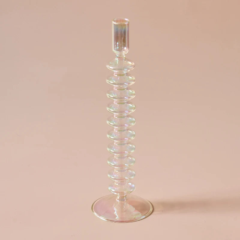 Iridescent Rainbow Glass Candle Holders & Vase Collection - Image 17