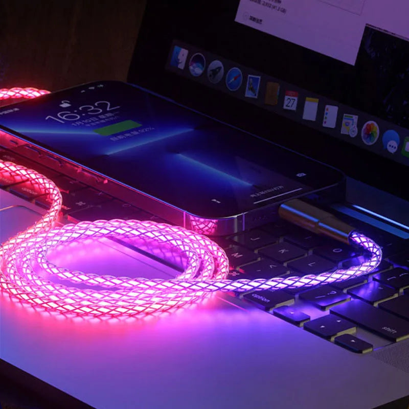 RGB Breathing Light USB-C Cable - 66W Fast Charging with Gradient Effects - Image 5
