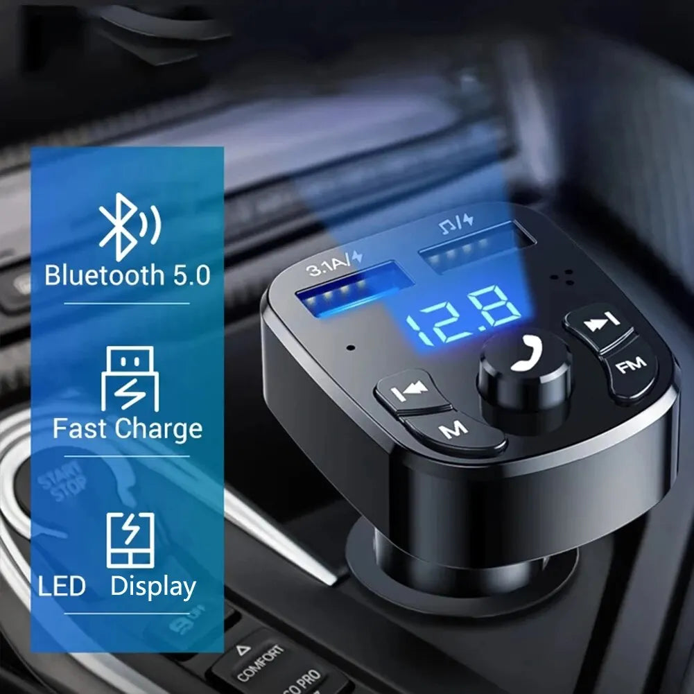 Bluetooth 5.0 FM Transmitter - Dual USB Fast Charger & MP3 Player for Car - Image 4