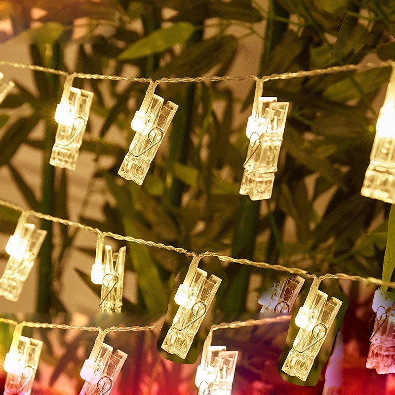 LED String Lights 10/20Leds Photo Big Clip Fairy Lights Outdoor Battery Operated Garland Christmas Decoration Party Wedding Xmas - Image 3