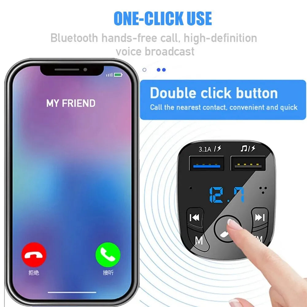 Bluetooth 5.0 FM Transmitter - Dual USB Fast Charger & MP3 Player for Car - Image 5