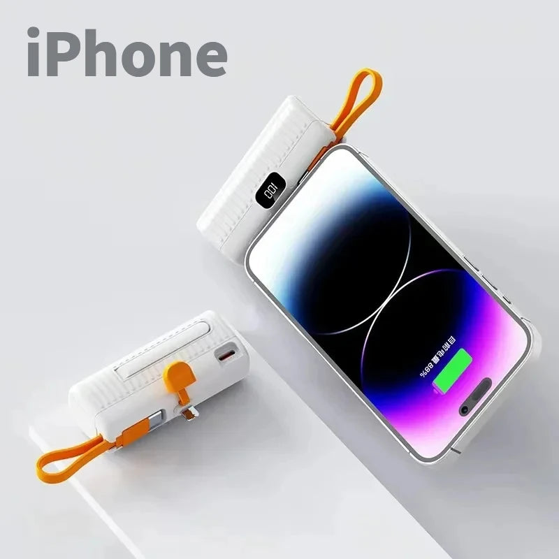 50000mAh Mini Power Bank - Built-in Cables & Digital Display Portable Charger - Image 6