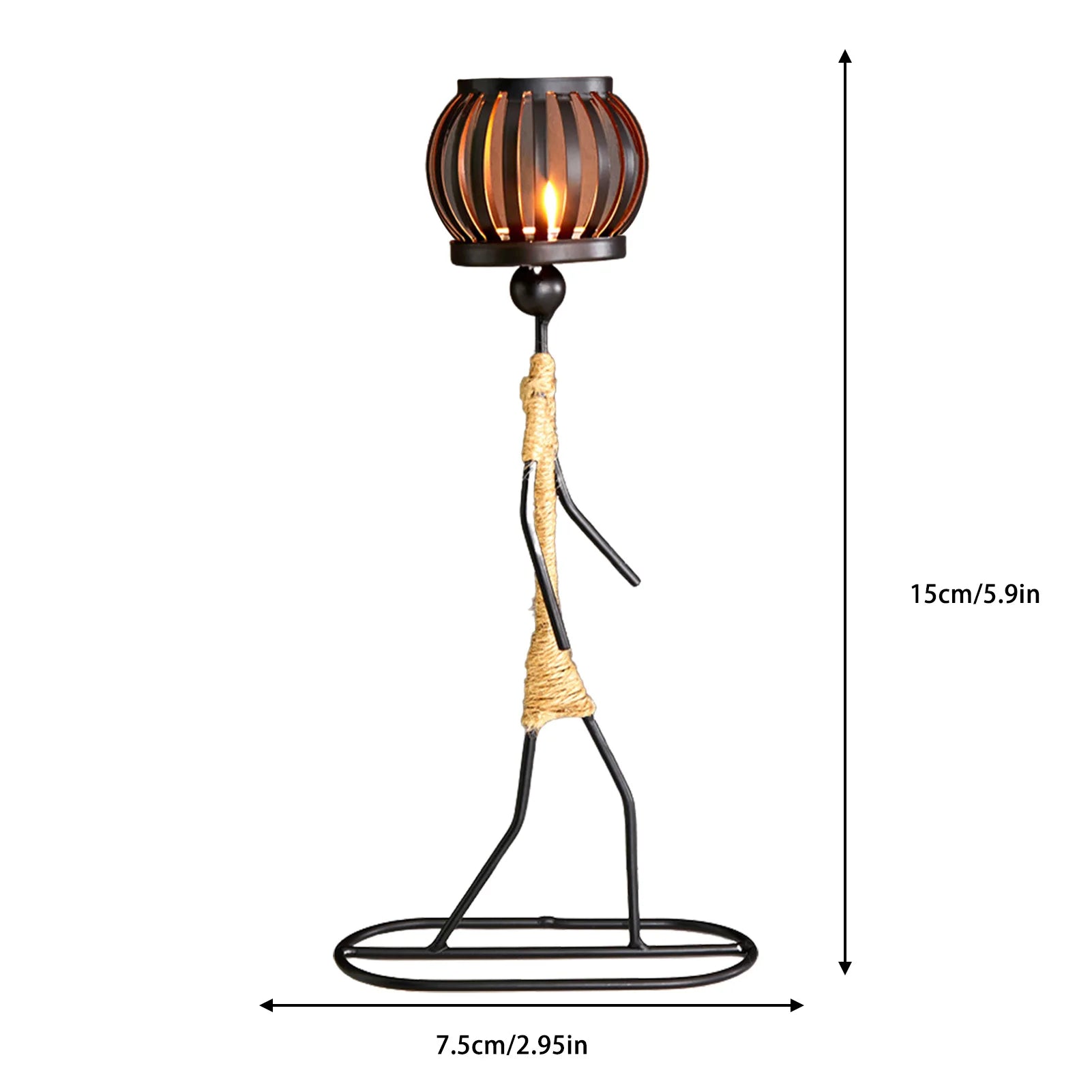 Metal African Women Candle Holder - Decorative Iron Candlestick - Image 10