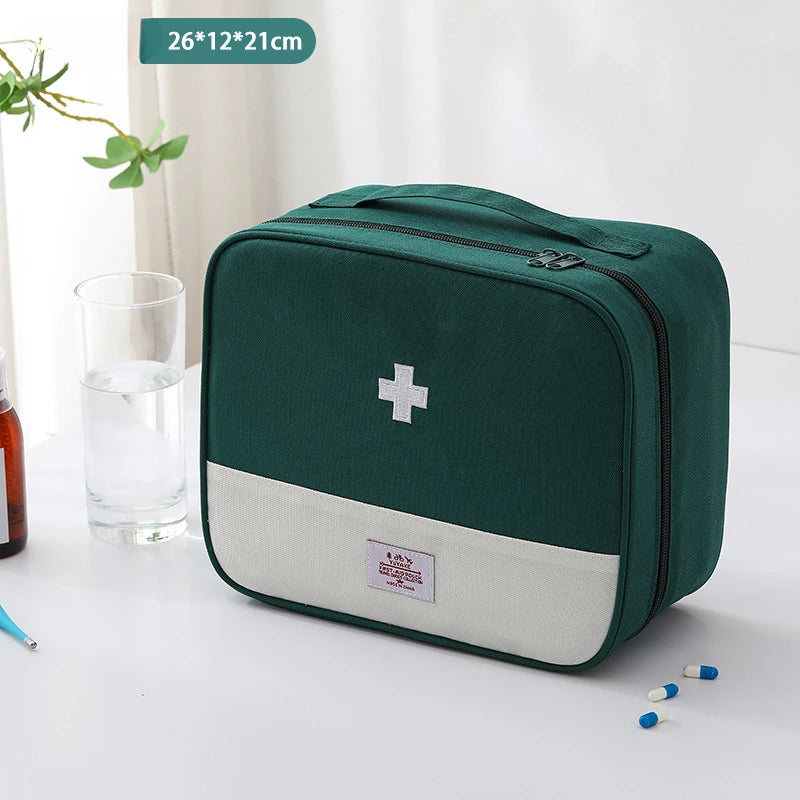 Portable Medicine Storage Bag | Multi-Compartment Travel First Aid Kit Organizer | Oxford - Image 9