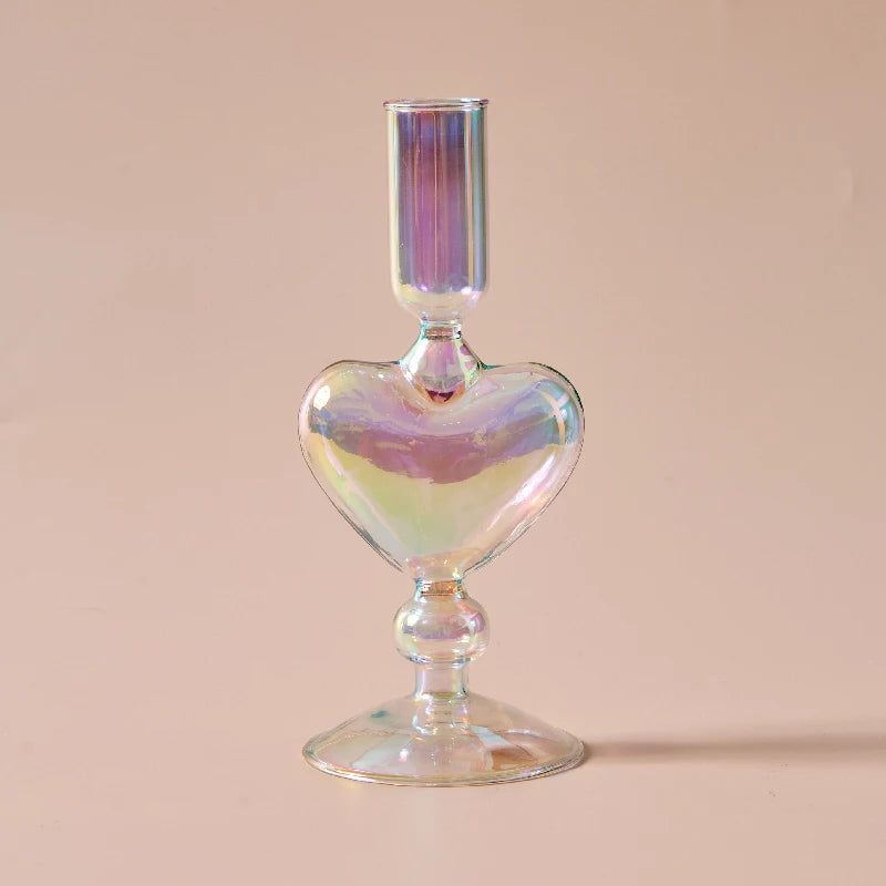 Iridescent Rainbow Glass Candle Holders & Vase Collection - Image 15