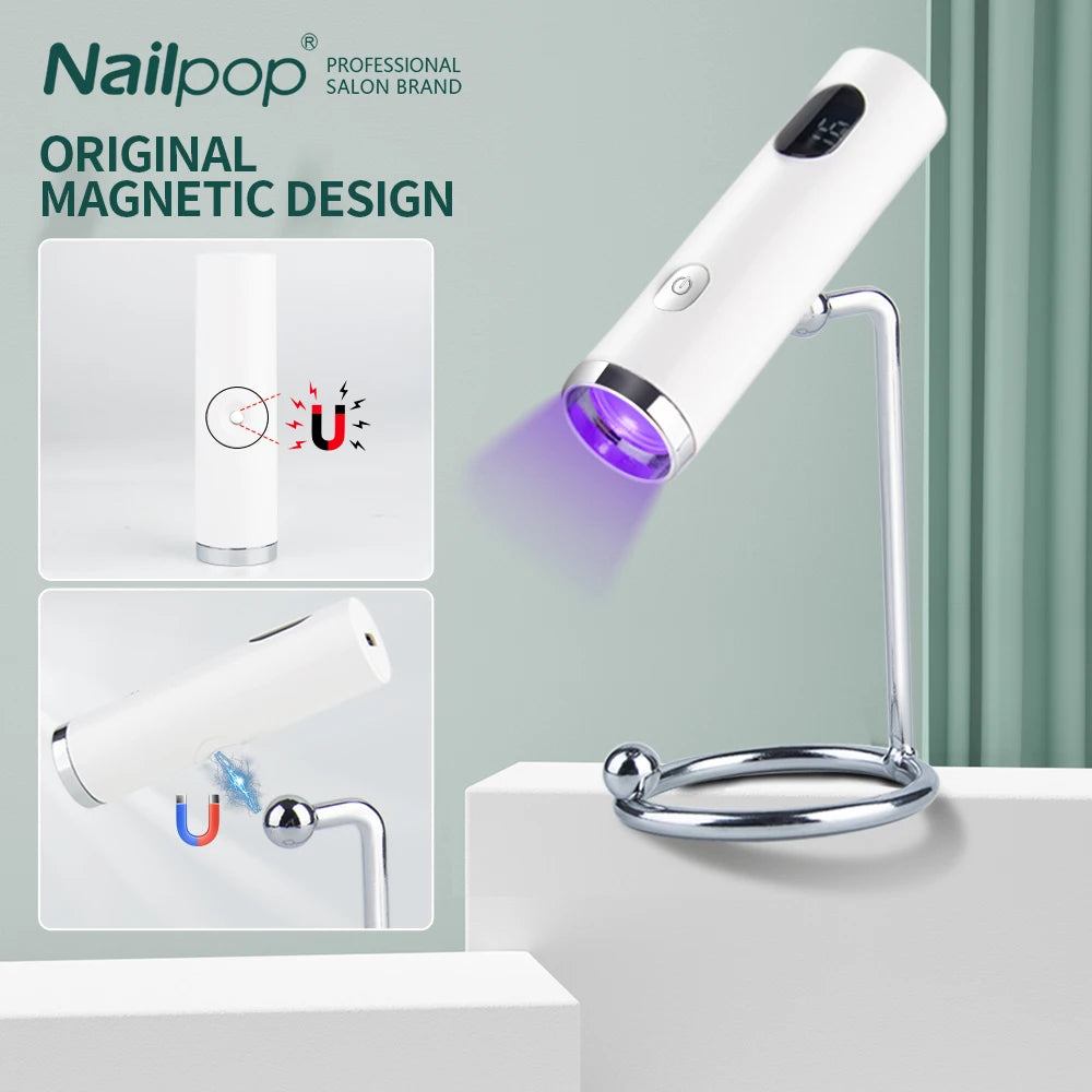 UV LED Nail Lamp with 360 Magnetic Stand Cordless USB Rechargeable Gel Dryer