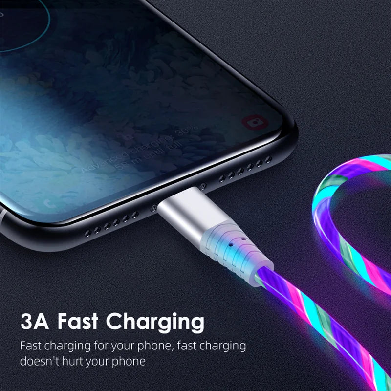 LED Light-Up Fast Charging Cable - USB Type C & Micro USB - Image 3