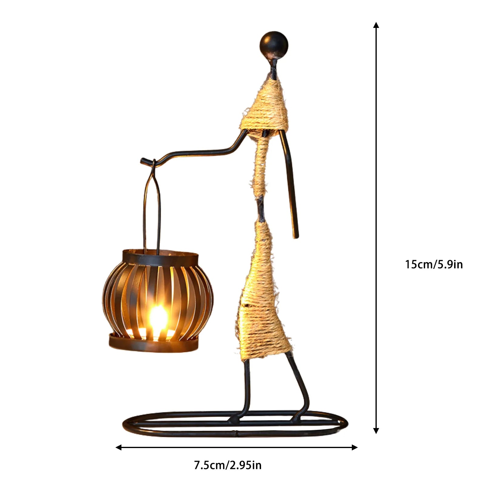 Metal African Women Candle Holder - Decorative Iron Candlestick - Image 7