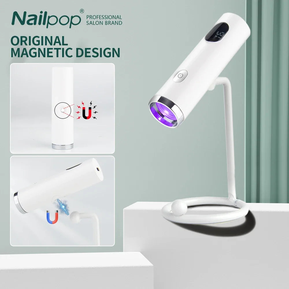 UV LED Nail Lamp with 360 Magnetic Stand Cordless USB Rechargeable Gel Dryer - Image 6