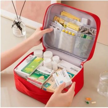 Portable Medicine Storage Bag | Multi-Compartment Travel First Aid Kit Organizer | Oxford