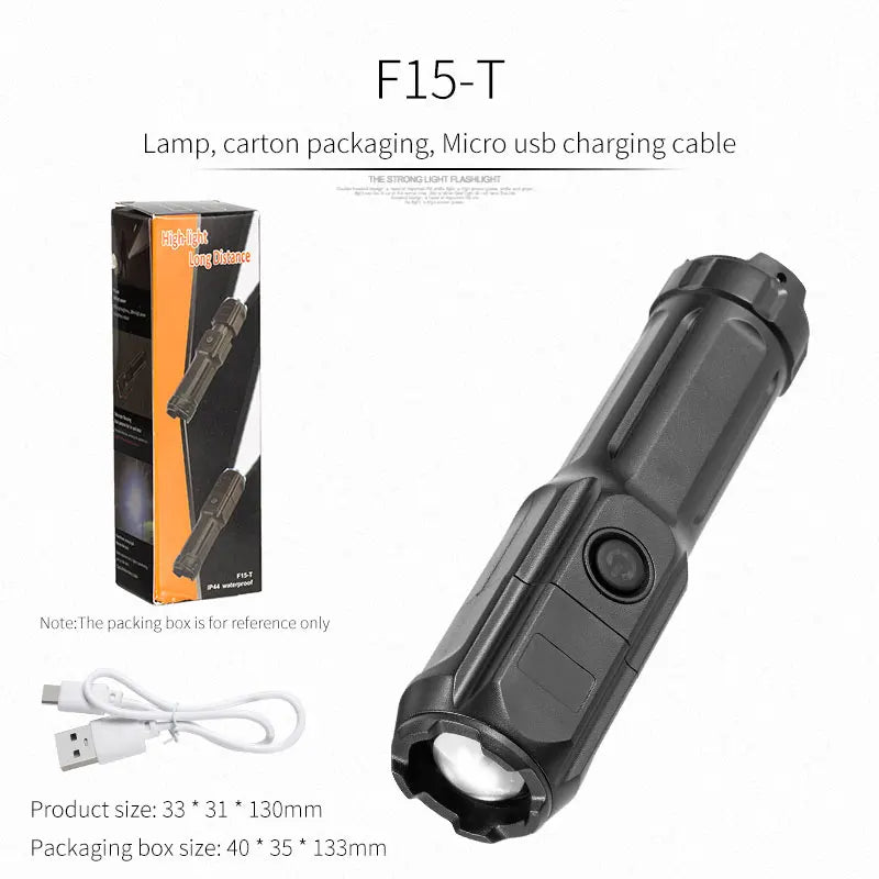 Tactical LED Flashlight - Telescopic Zoom, High Power Rechargeable Torch - Image 7