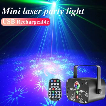 USB Rechargeable Laser Party Light - 60 Patterns Sound Activated Projector with Remote
