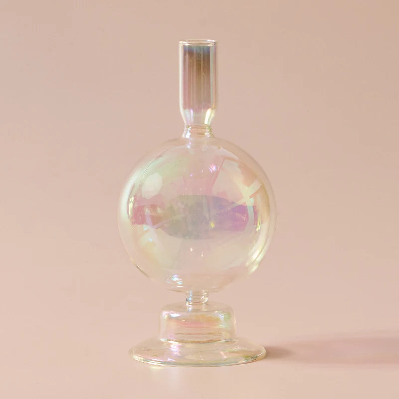 Iridescent Rainbow Glass Candle Holders & Vase Collection - Image 6
