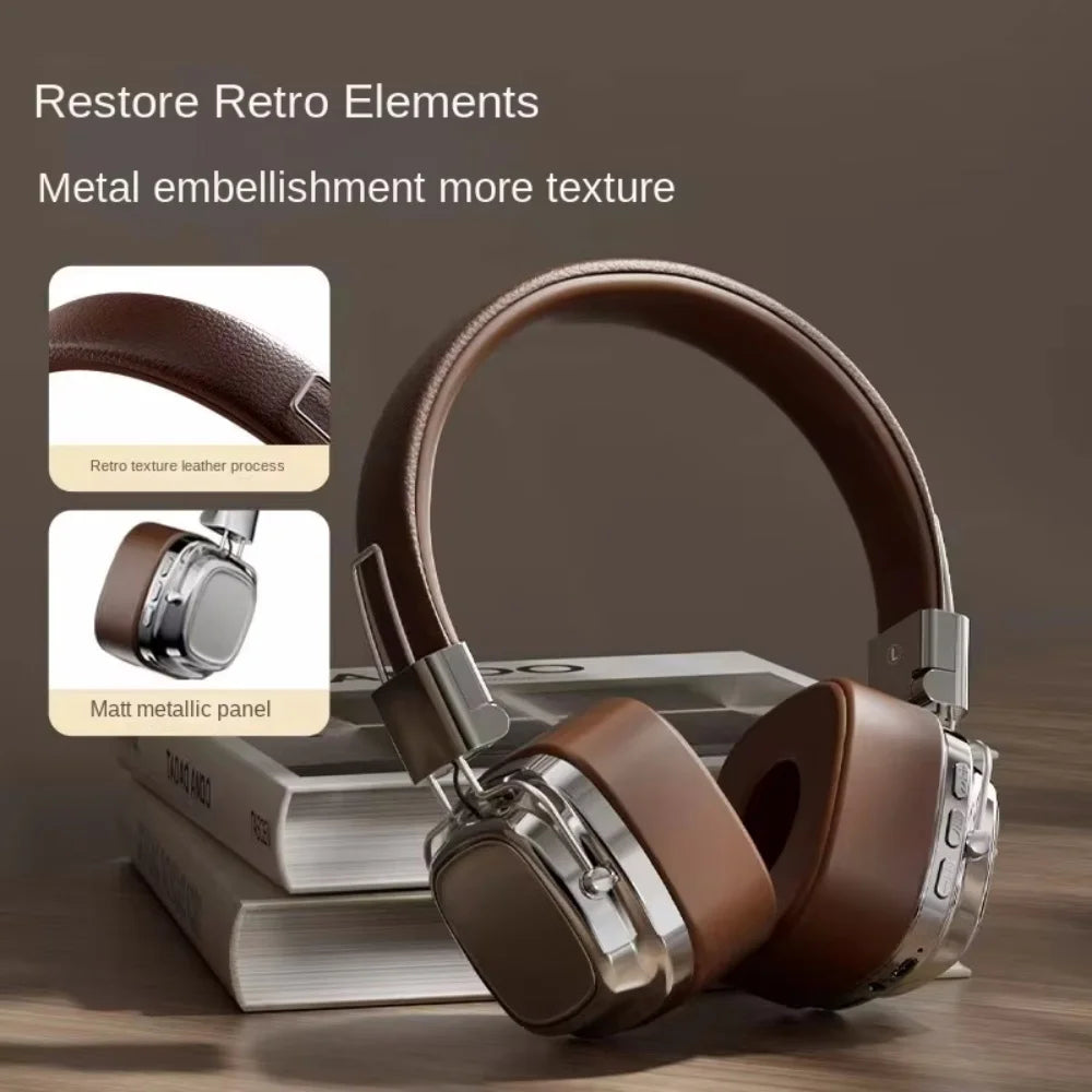 Foldable Bluetooth 5.3 Headphones - Retro Over-Ear Wireless Headset - Image 2