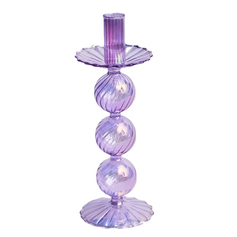 Nordic Rainbow Glass Candle Holders | Scandinavian Candlestick Collection - Image 6