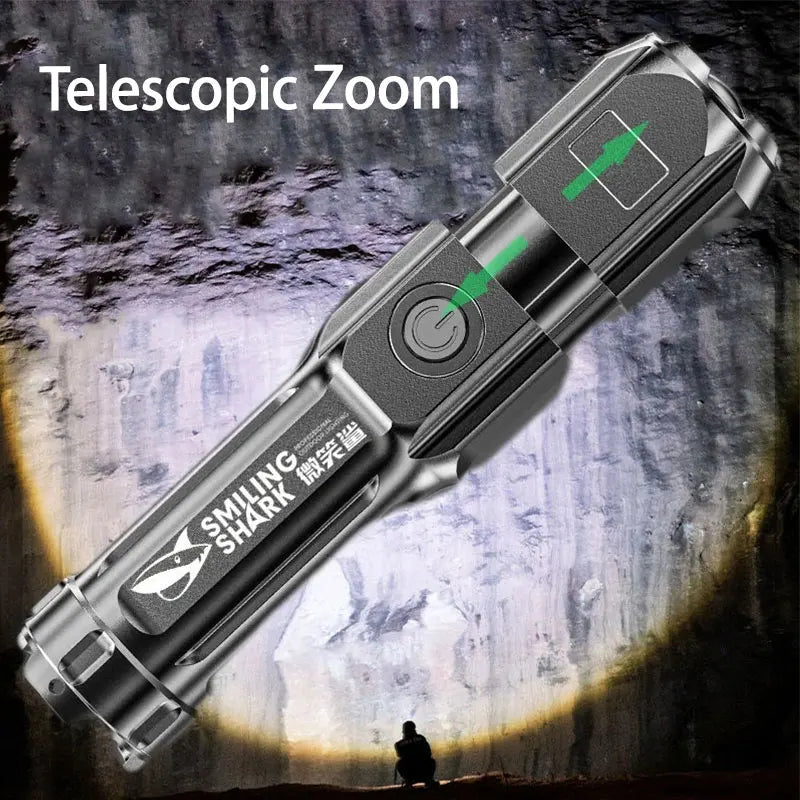 Tactical LED Flashlight - Telescopic Zoom, High Power Rechargeable Torch - Image 2