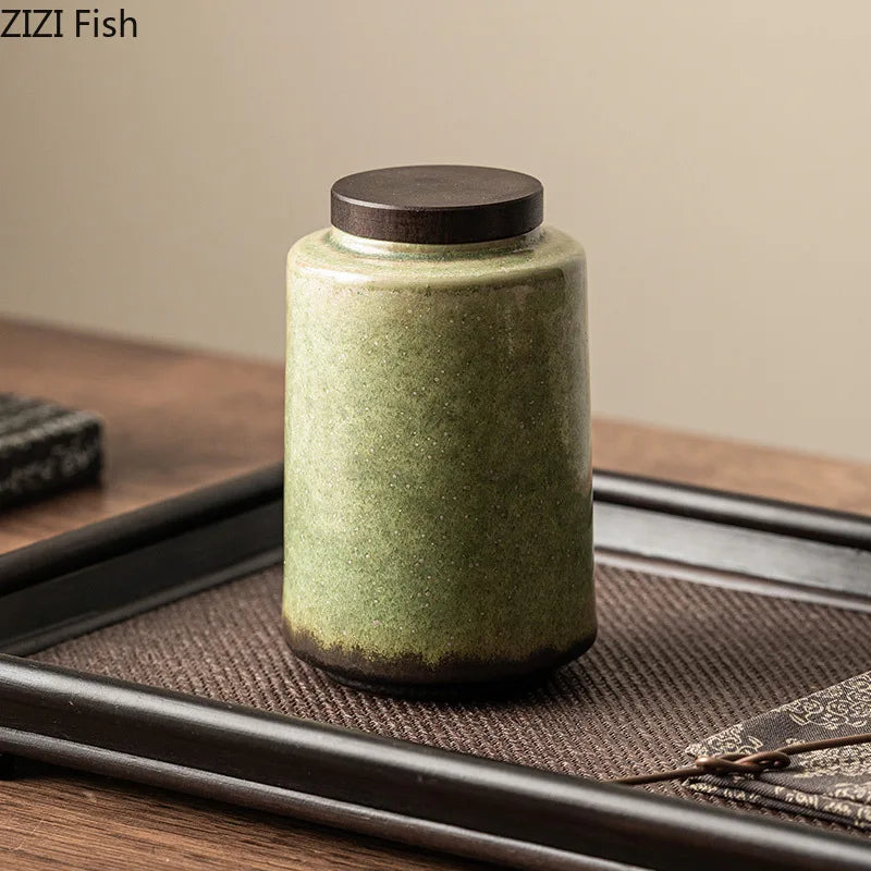 Chinese Vintage Ceramic Tea Can Sealed Storage Jar for Pu'er, Tie Guan Yin & Tea Ceremony - Image 2
