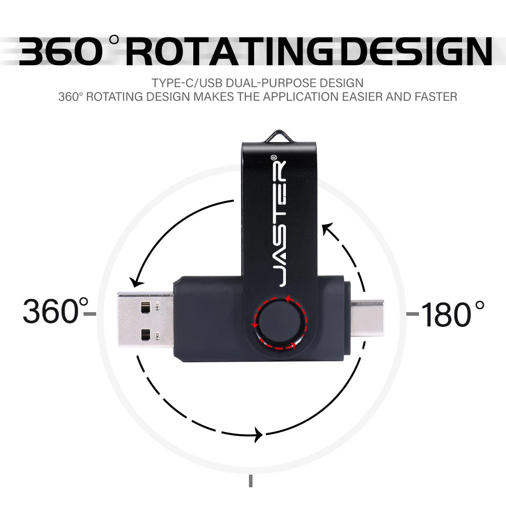 Rotating USB-C OTG Flash Drive - Dual Interface for Android Phone, Tablet & PC - Image 2