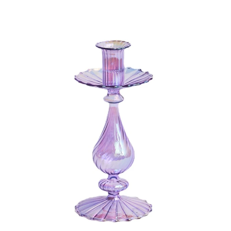 Nordic Rainbow Glass Candle Holders | Scandinavian Candlestick Collection - Image 7