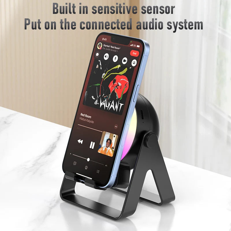4-in-1 Wireless Charging Speaker Stand - Bluetooth Audio with 360 Rotation & LED Light - Image 2