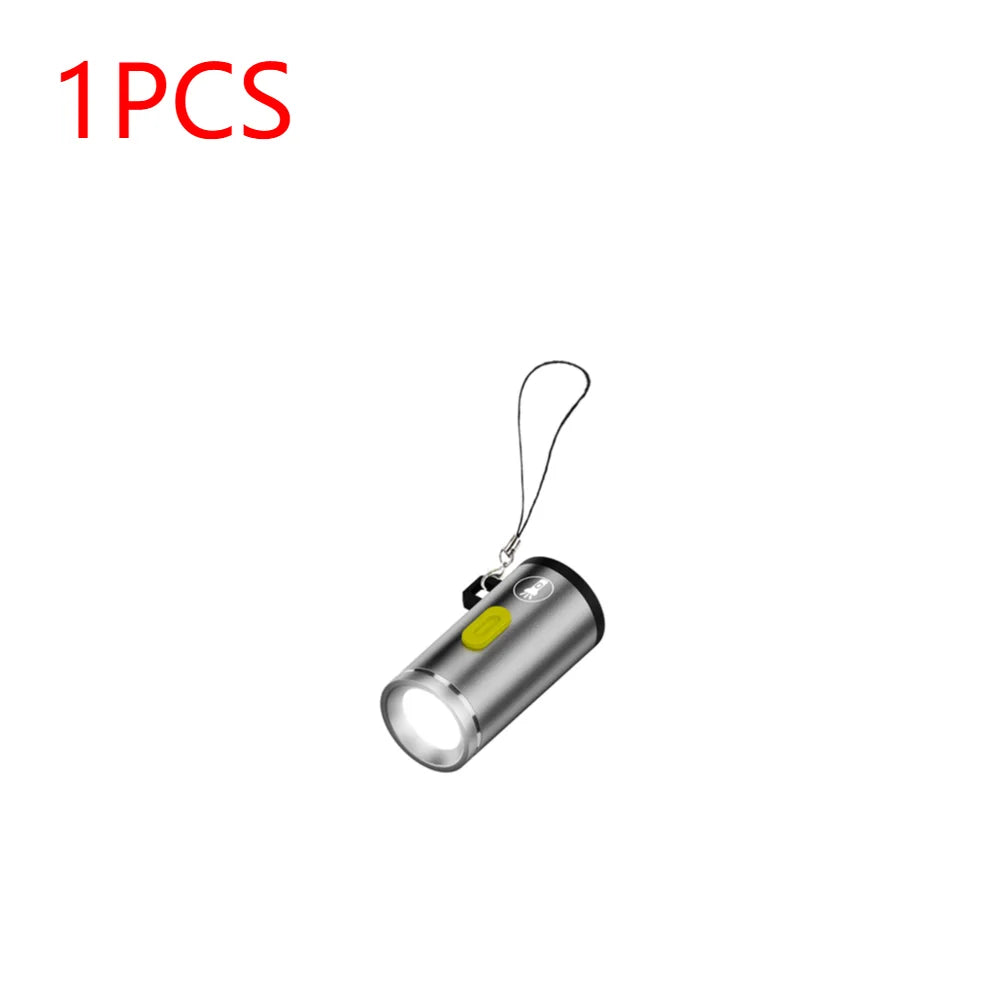 Type-C Rechargeable Mini LED Flashlight - Pocket Keychain Torch Light - Image 10